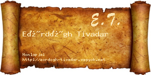 Eördögh Tivadar névjegykártya