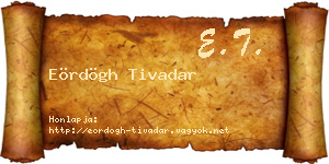 Eördögh Tivadar névjegykártya